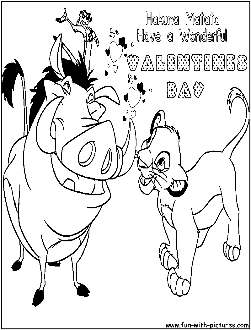 800x1050 Lionking Valentinesday Coloring Page