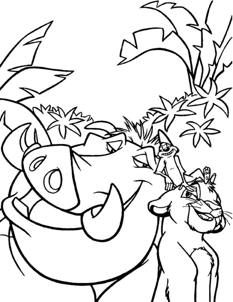 766x990 Timon And Pumbaa Hakuna Matata Coloring Page. Image