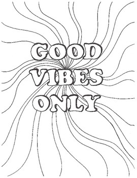 270x350 Good Vibes Only Coloring Page By Zilch Dezignz Tpt