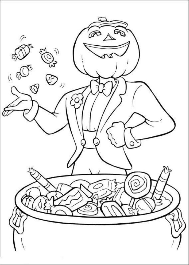 805x1127 Print Jack O Lantern And Halloween Candy Coloring Pages