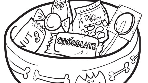 580x326 Halloween Candy Coloring Pages Halloween Series Candy Bowl
