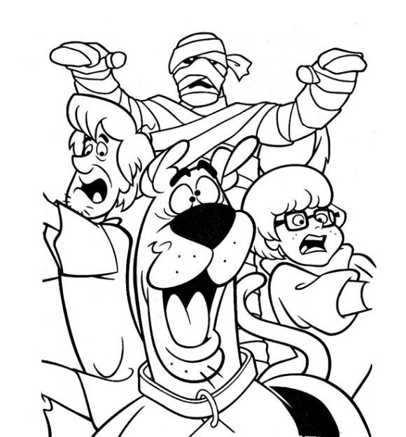 580x624 Scooby Doo Cartoon Coloring Pages For Halloween