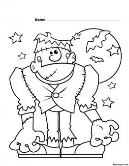 262x338 Free Printable Coloring Pages Halloween Frankenstein Monster