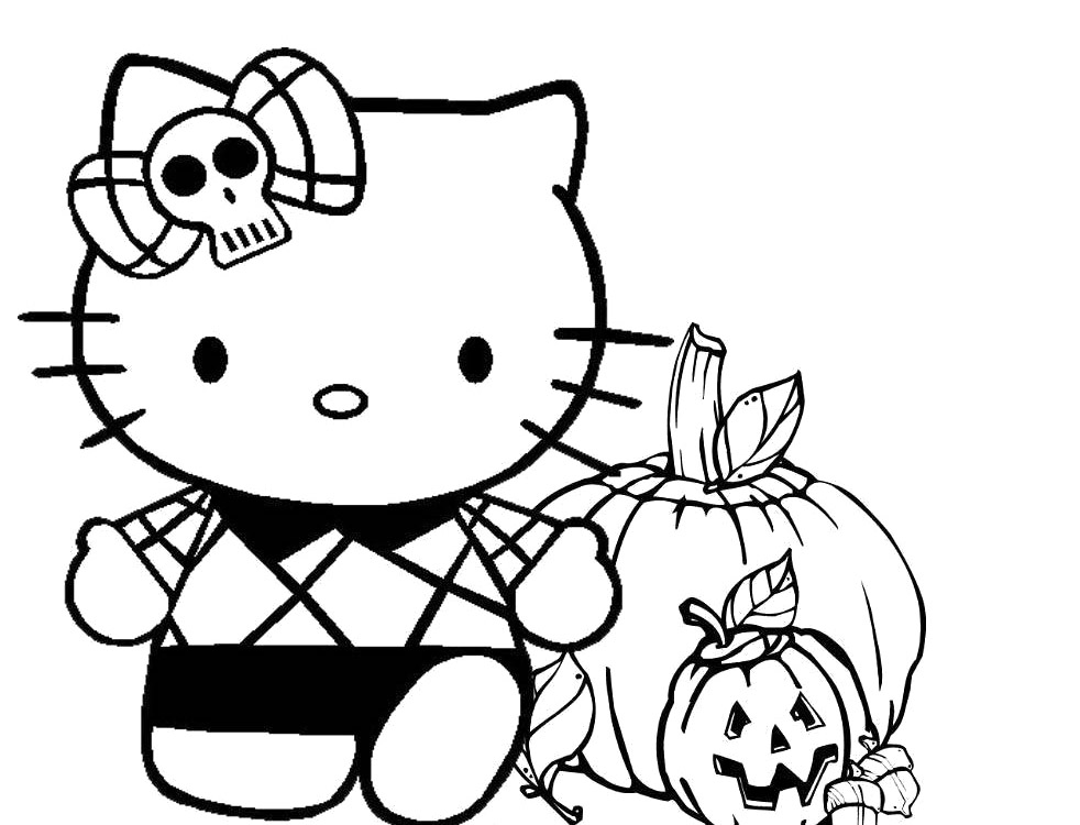 982x750 Hello Kitty Halloween Free Coloring Page Hello Kitty, Kids