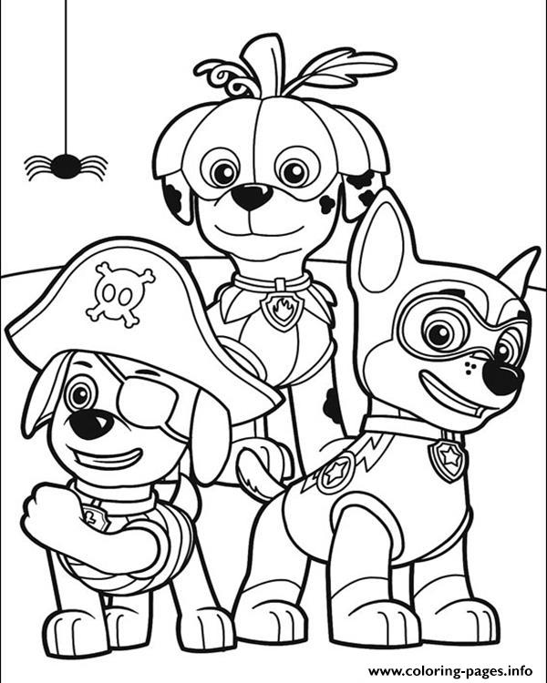 600x750 Paw Patrol Halloween Coloring Pages Printable