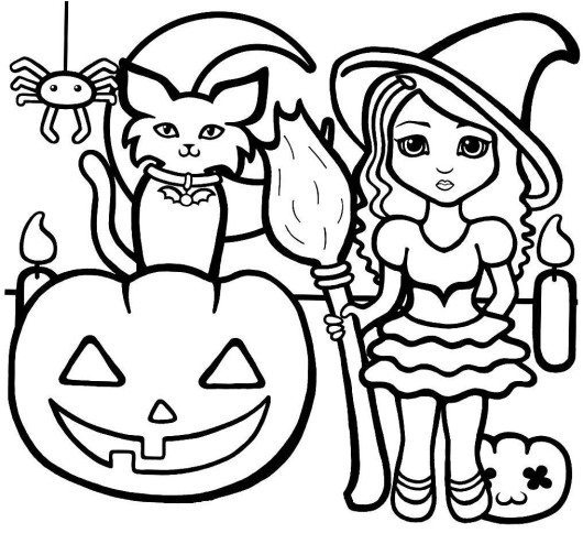530x494 Preschool Coloring Pages Halloween