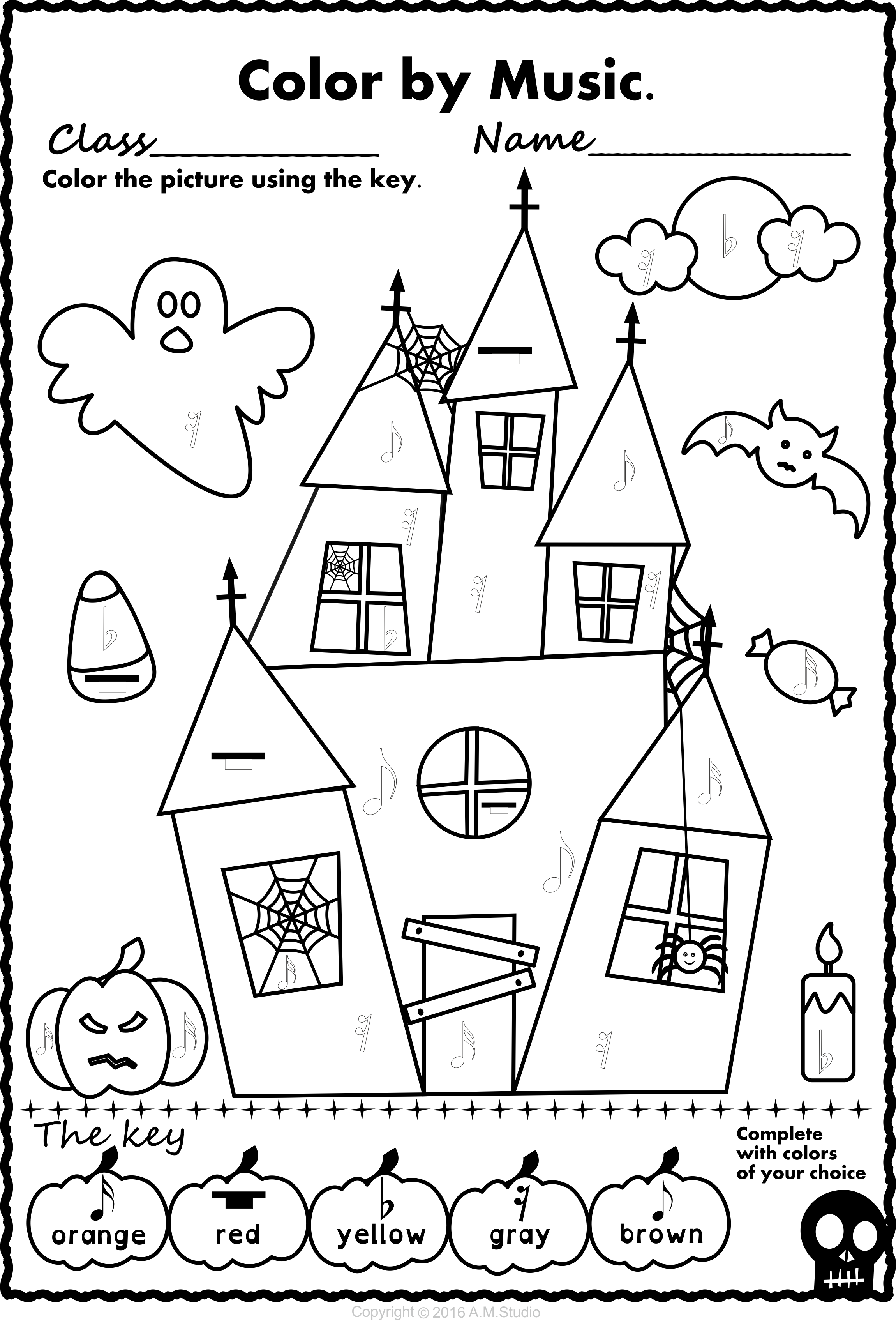 2300x3387 Halloween Color By Music Pack Halloween Music, Activities