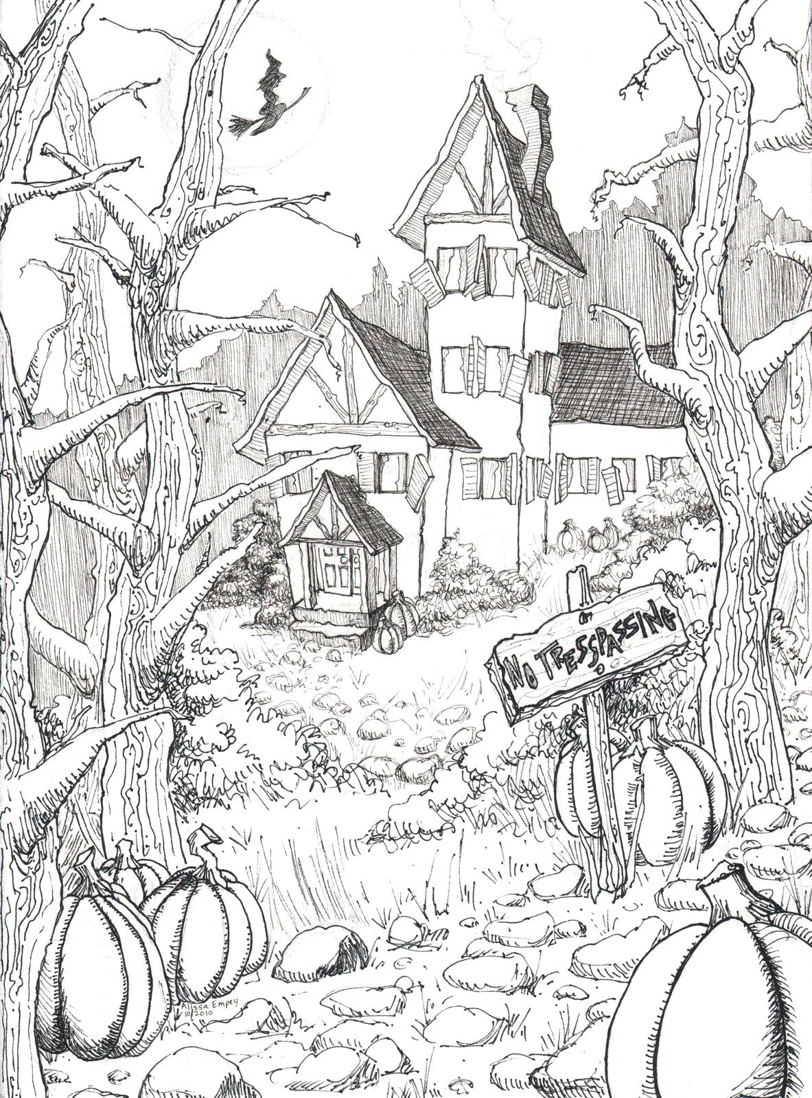 1183x1600 Coloring Page ~ Halloween Coloring Pages Printables Difficult