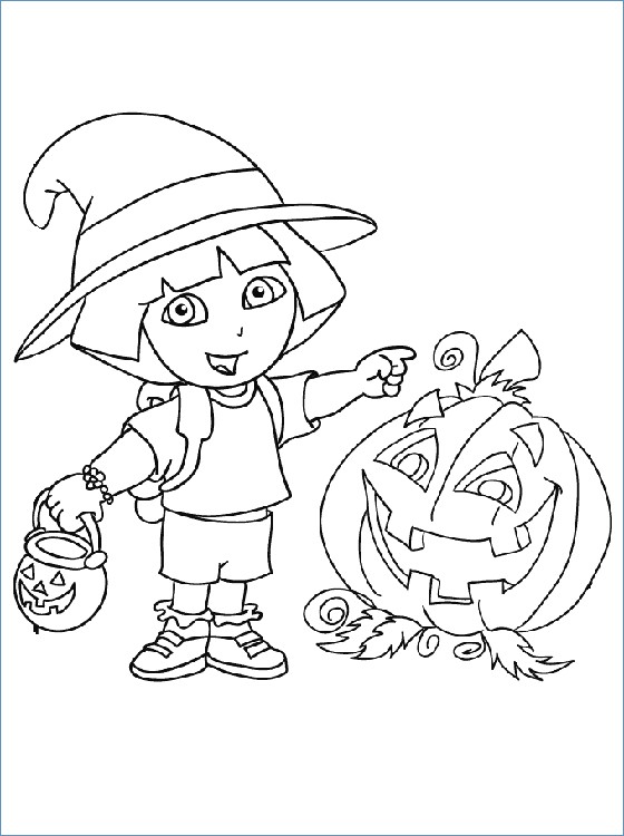 560x750 Halloween Coloring Pages Dora