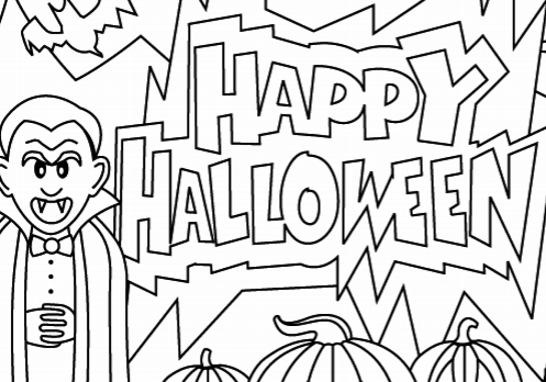 497x348 Happy Halloween Coloring Pages
