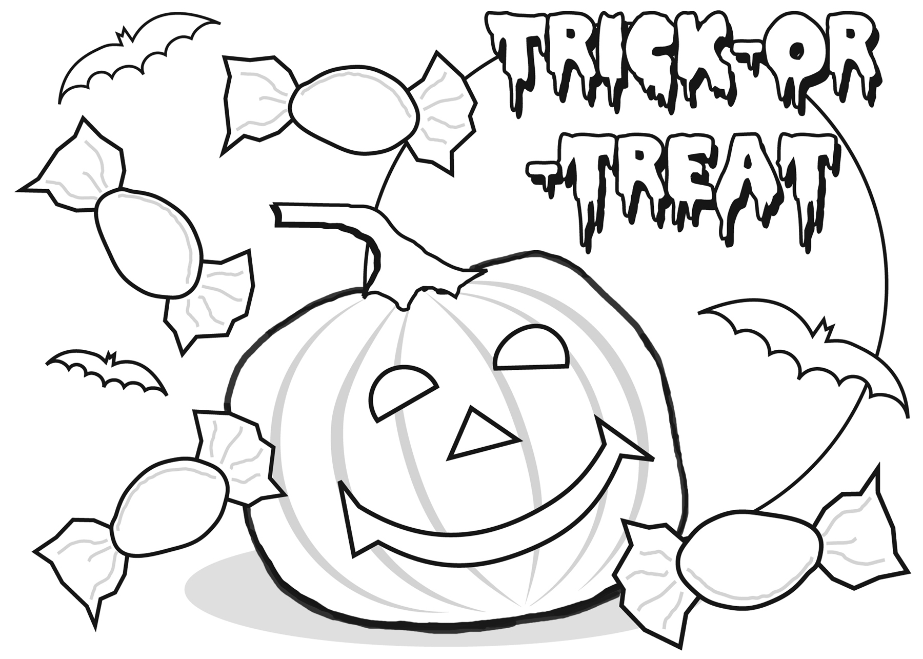 1800x1285 Trick Or Treat Poster Halloween Coloring Pages Free Printable