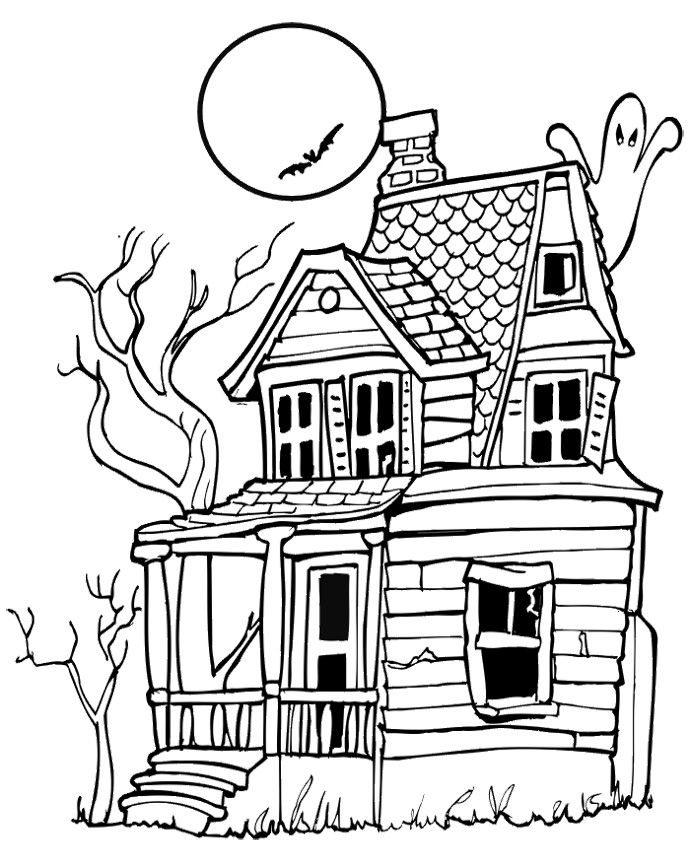 690x868 House Halloween Coloring Pages Kids Coloring Pages