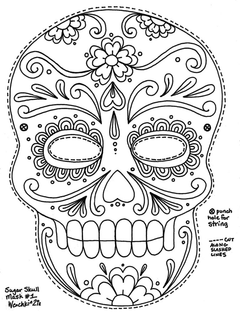 768x1006 Halloween Coloring Pages Day Of The Dead Fresh Free Printable
