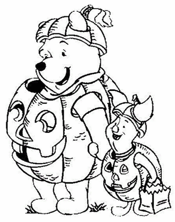 600x763 Free Pooh Amp Friends Halloween Coloring Pages For Kids Halloween