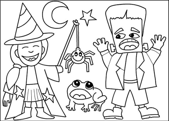 580x417 Halloween Costume Coloring Pages