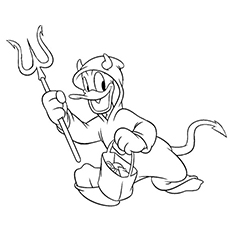230x230 Disney Donald Devil Halloween Costume Coloring Pages Dringrames