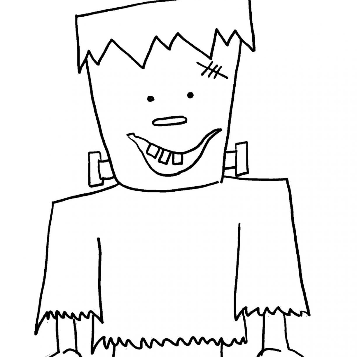 1224x1224 Frankenstein Coloring Pages Scary For Adults Adult Cartoon Pdf