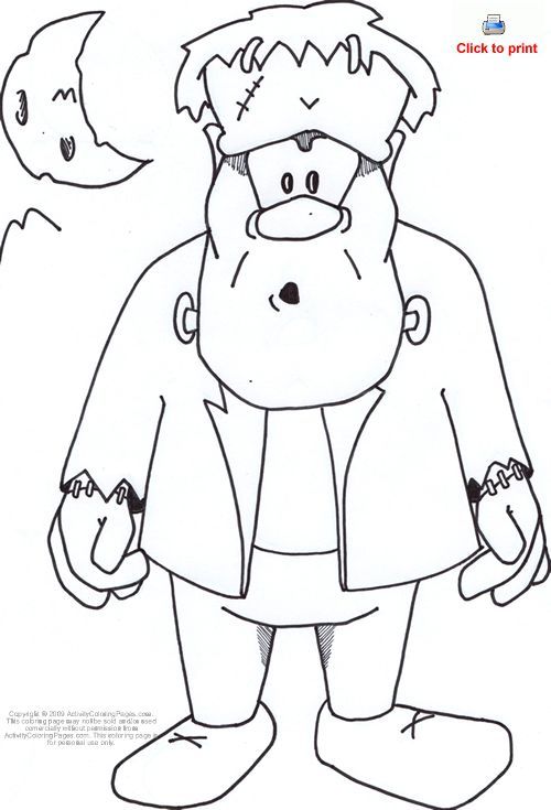 500x735 Free Coloring Pages For Adults Halloween Frankenstein Coloring