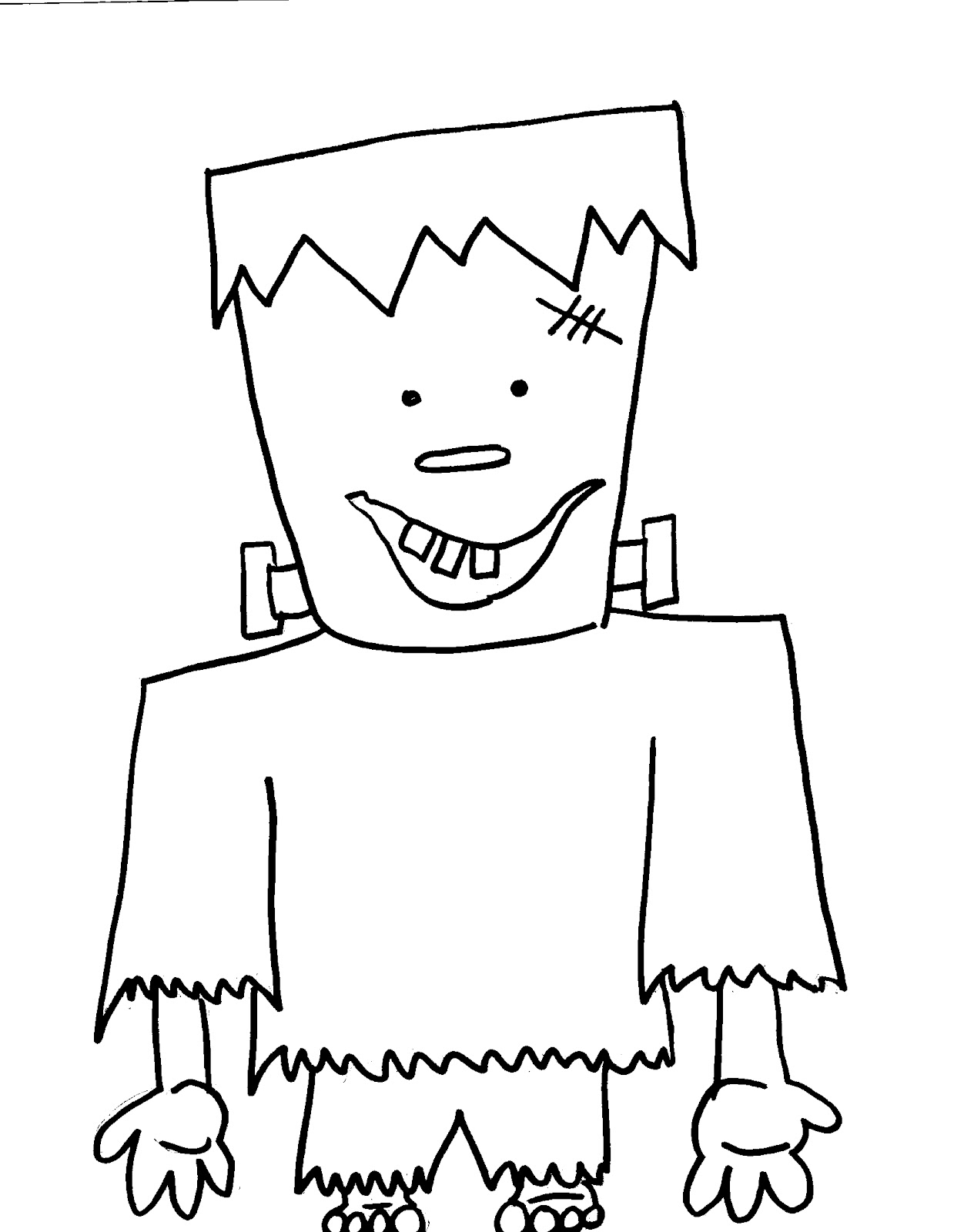 1265x1600 Simple Frankenstein Drawing