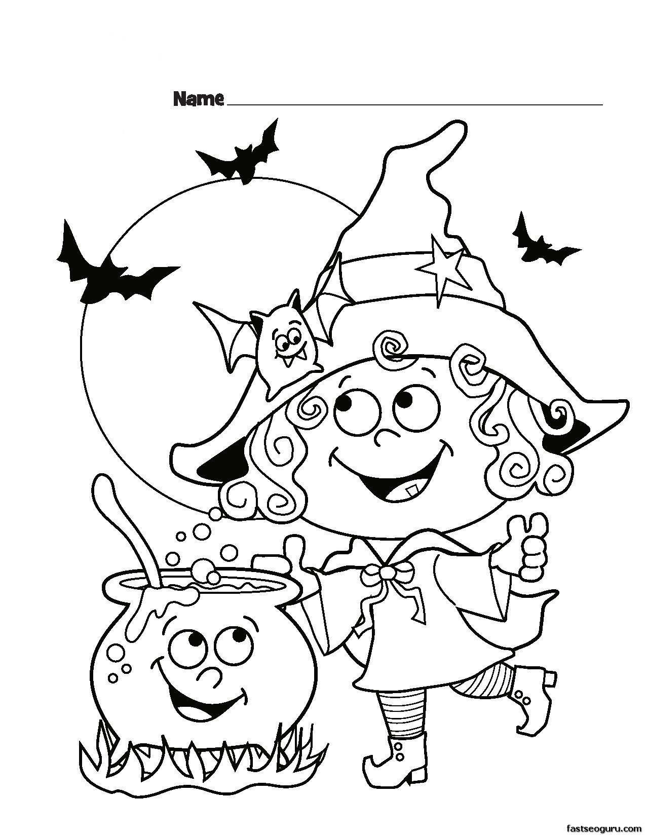 1275x1650 Halloween Ghost Coloring Pages For Kids Lovely Drawn Witch