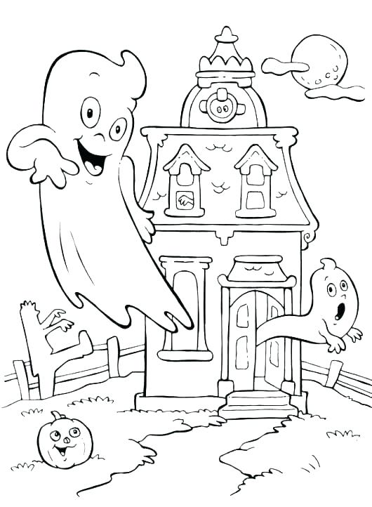 530x722 Halloween House Coloring Pages Coloring Page Of A House School