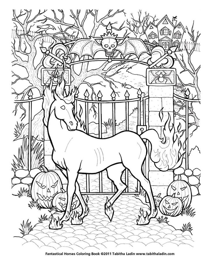 Halloween Horse Coloring Pages