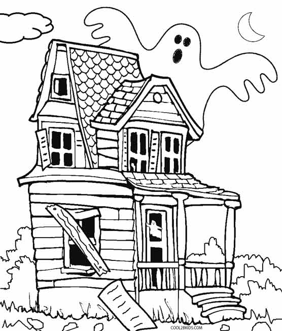 556x652 Halloween House Coloring Pages Printable Haunted House Coloring