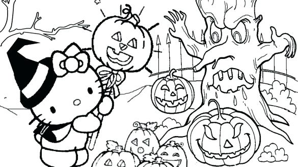 585x329 Hello Kitty Halloween Coloring Pages Printables Professional