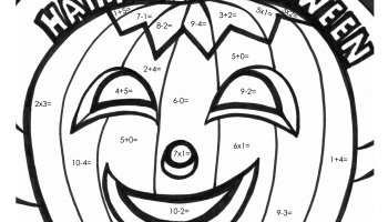 350x200 Halloween Math Coloring Worksheets Color Bros