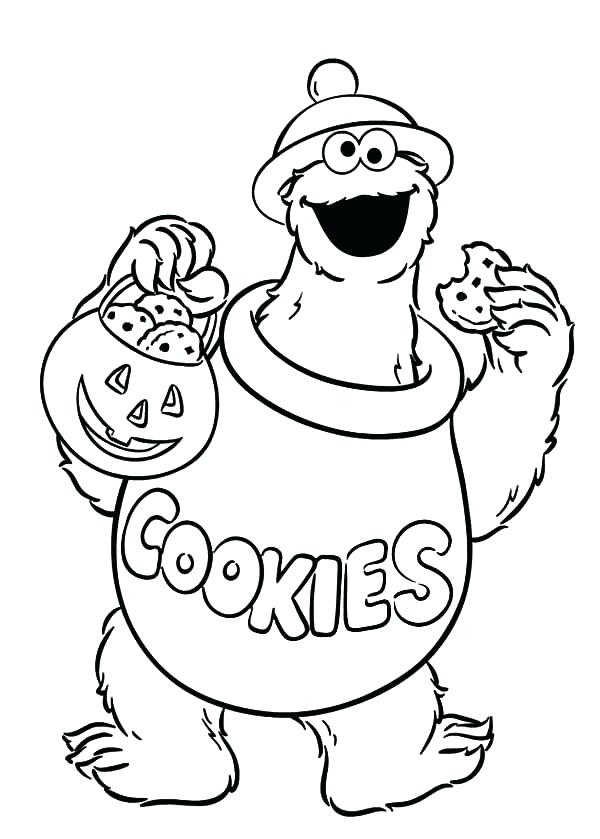 600x839 Cookie Monster Halloween Coloring Pages Halloween Monster Coloring
