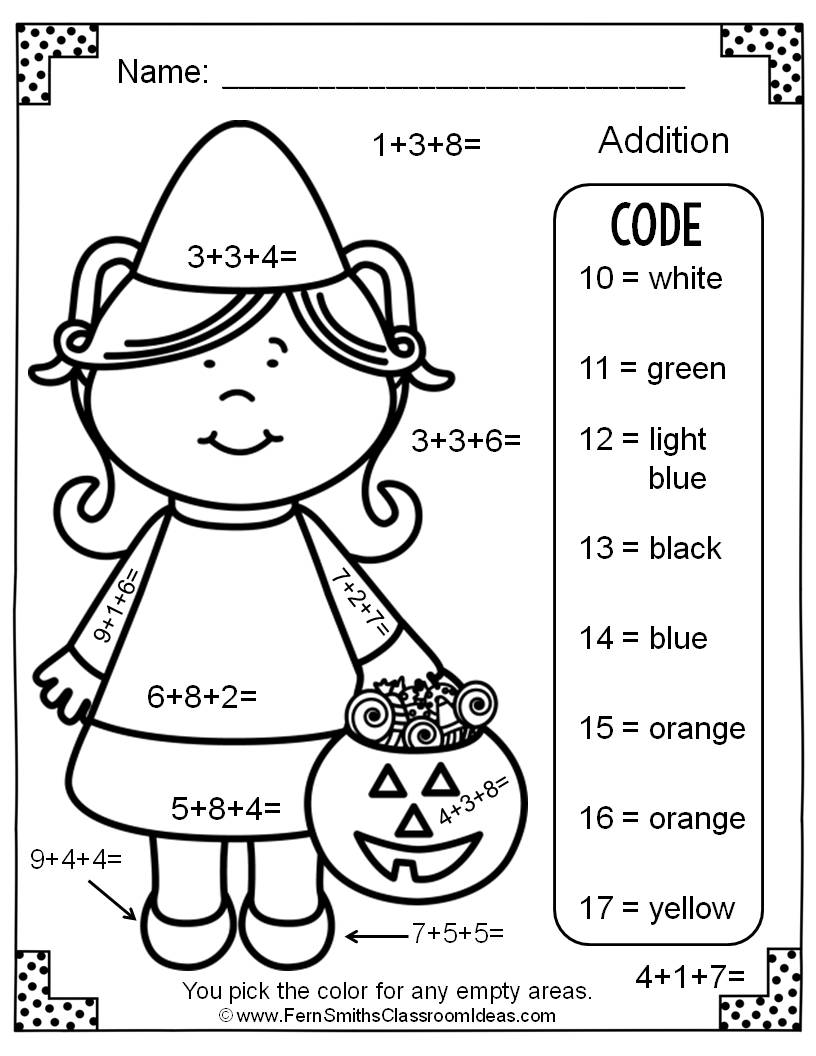 816x1056 Printable Color Number Coloring Pages Best Halloween By Free