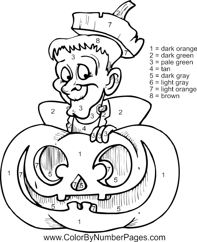 652x800 Halloween Coloring Pages By Number Halloween Color Number Pages