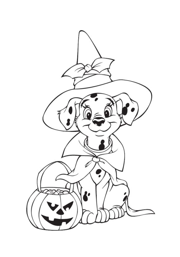 580x825 Puppy Halloween Coloring Pages