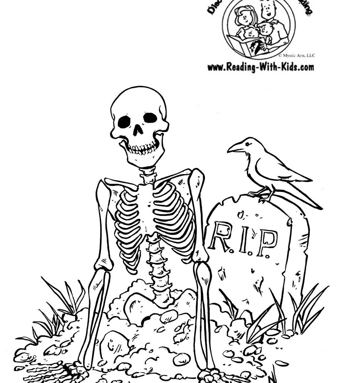 1080x1224 Cute Skeleton Coloring Pages For Kids Halloween Printables Free