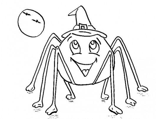 530x404 Halloween Spider Coloring Page