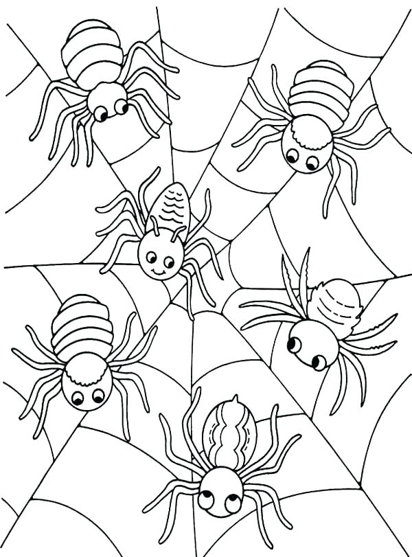 600x811 Extraordinary Halloween Color Pages Printable Free Spider Coloring