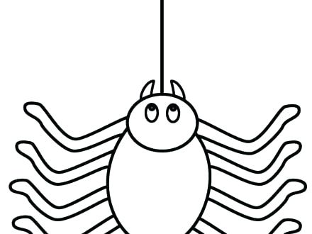 440x330 Spider Coloring Page Black White Cartoon Spider Coloring Page