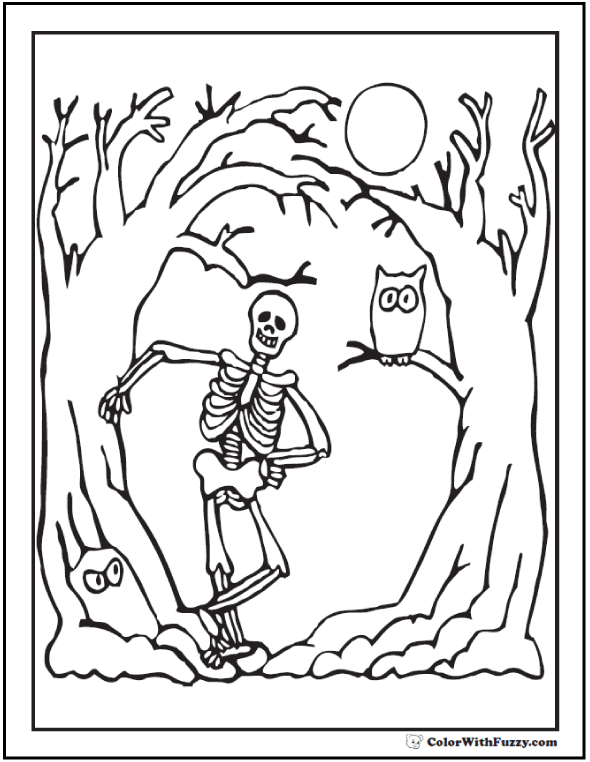 Halloween Tree Coloring Page