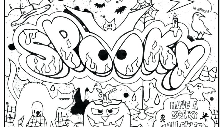 750x425 Spooky Halloween Tree Coloring Page Scary Pages For Kids
