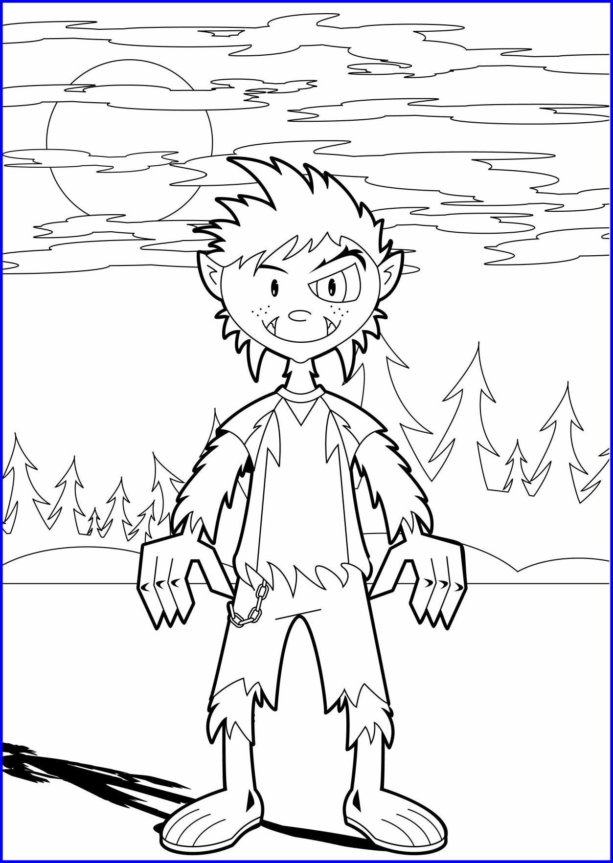 1253x1765 Stunning Halloween Coloring Pages Werewolf For Kids Hallowen Tree