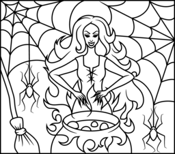 256x226 Halloween Coloring Pages