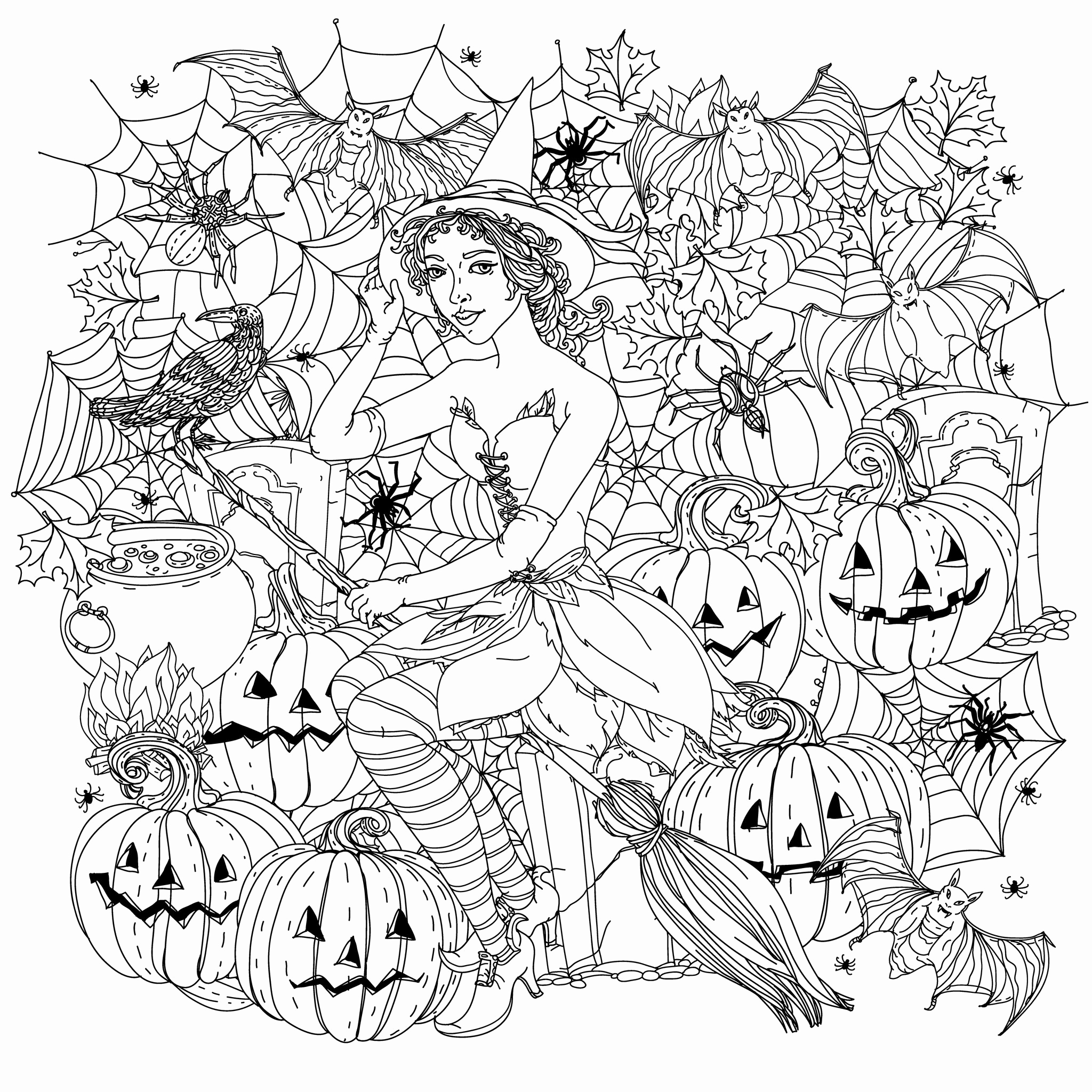 2048x2048 Halloween Witch Coloring Page Lovely Unusual Fun Halloween
