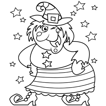 345x345 Halloween Witch Coloring Pages