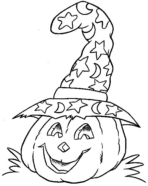 Halloween Witch Hat Coloring Pages