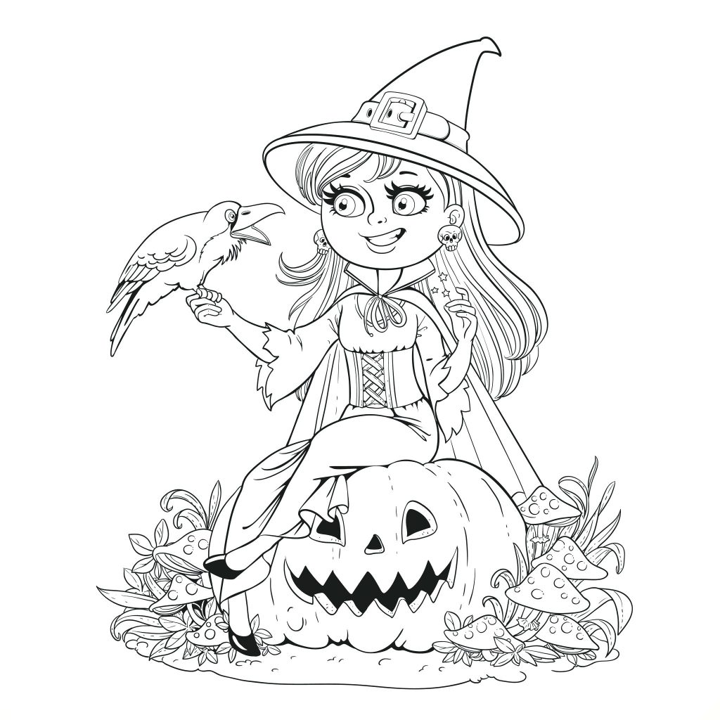 1024x1024 Coloring Page ~ Witches Coloring Pages Pictures Of To Print