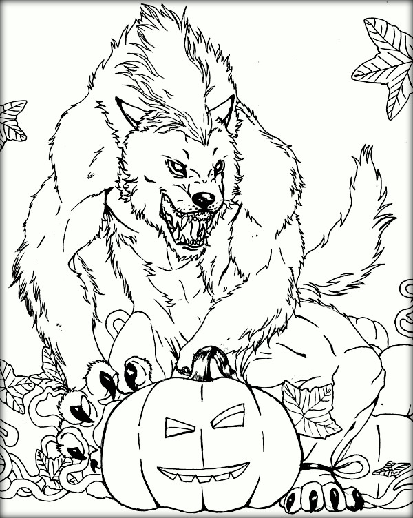 600x752 Free Printable Werewolf Coloring Pages