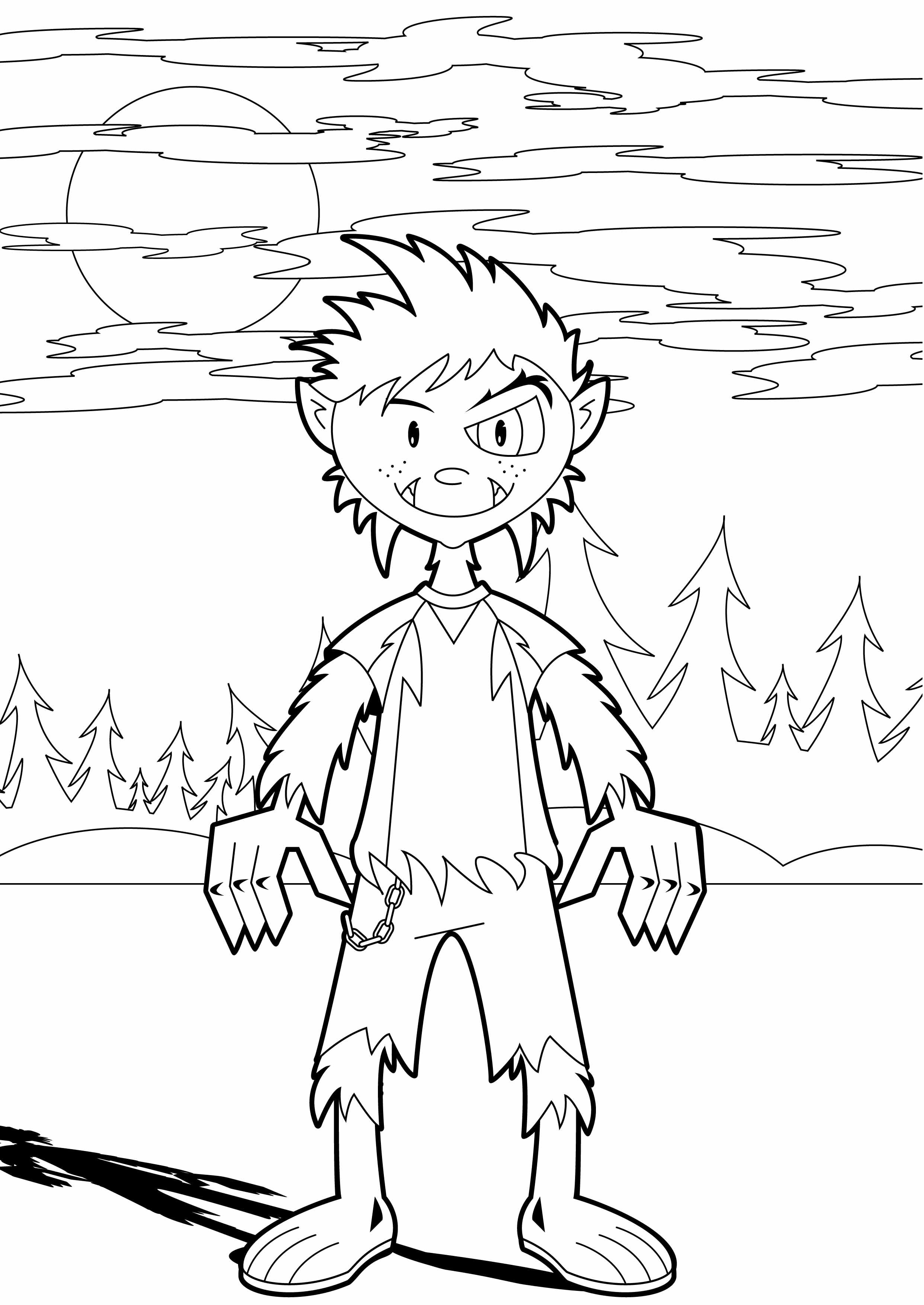 2484x3508 Halloween Wolf Coloring Pages