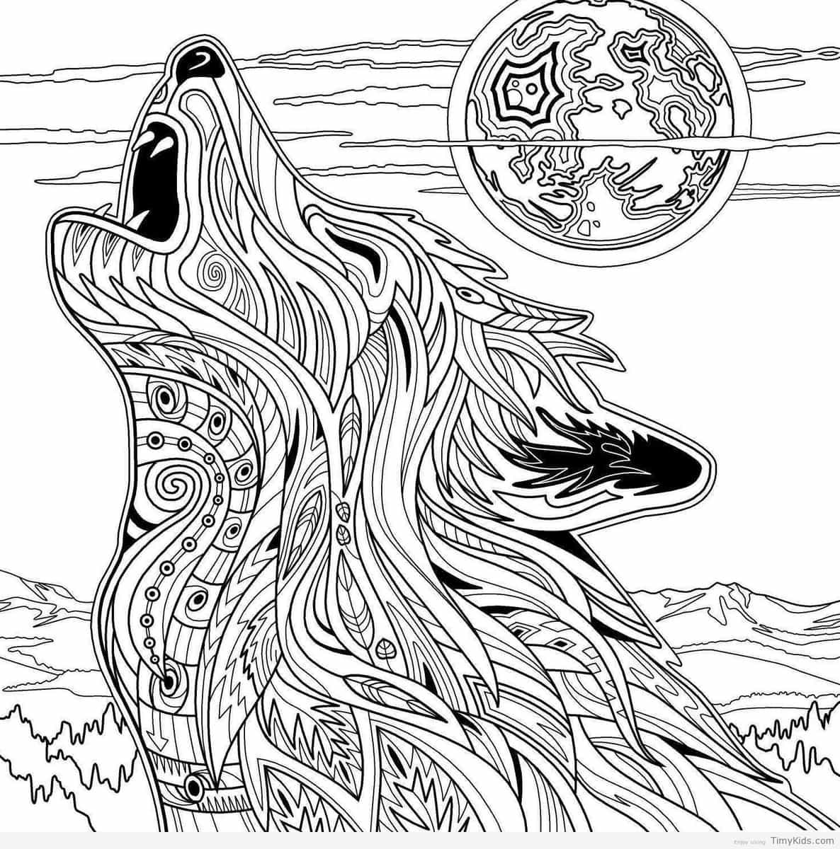 1186x1200 Wolf Coloring Pages For Kids Timykids