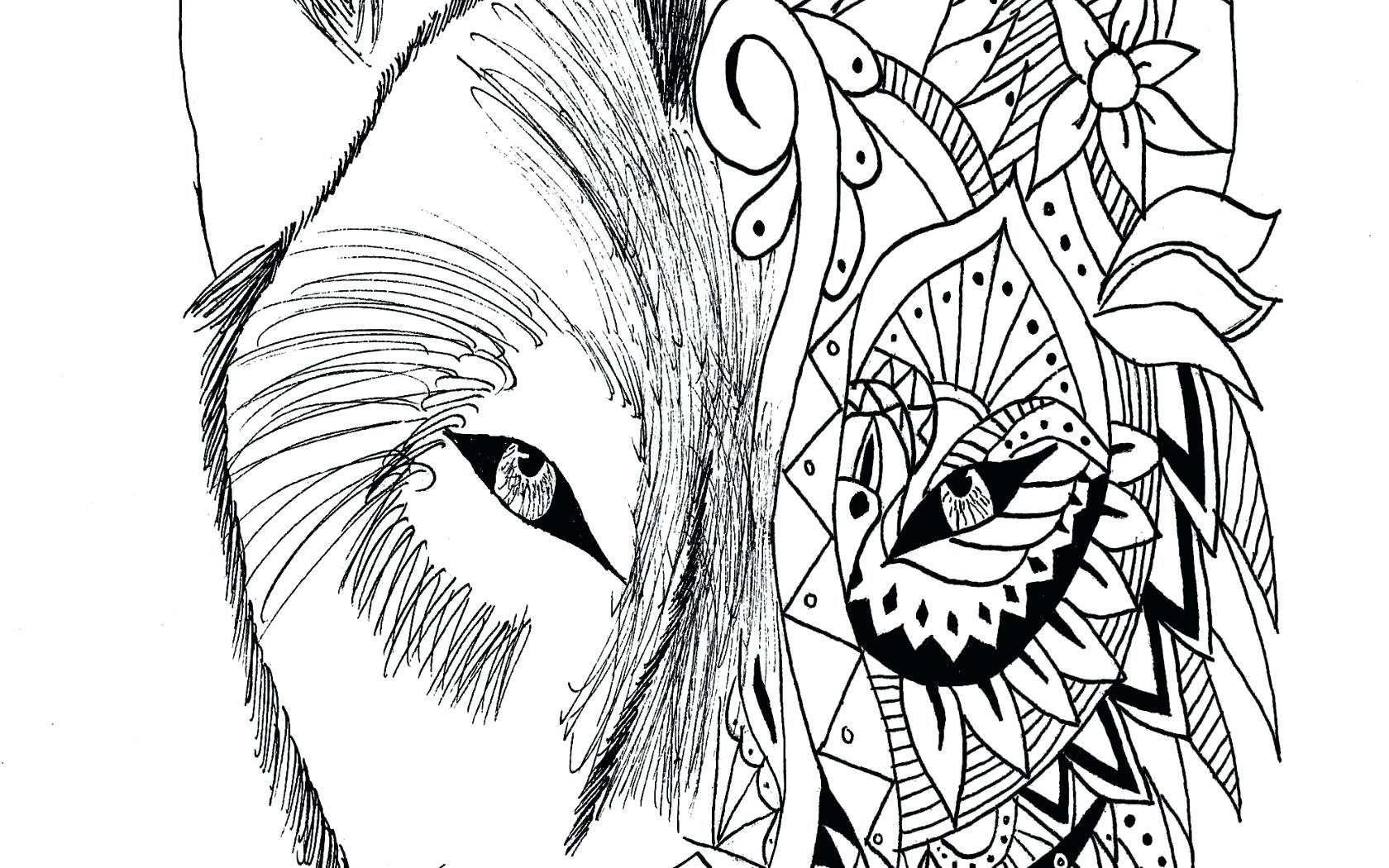 1680x1050 Coloring Page ~ Werewolf Coloring Pages Real Wolf Free For Adults