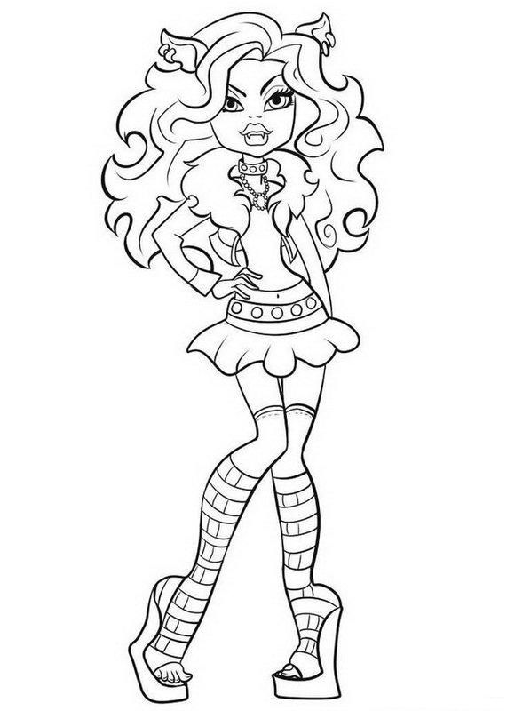 571x800 Clawdeen Wolf Monster High Coloring Pages Haunted Halloween